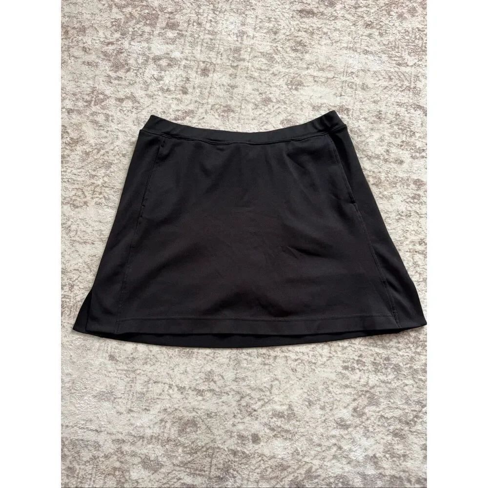 Sport Haley Women's Textured Pull On Stretch Golf Tennis Skort Black Size Small